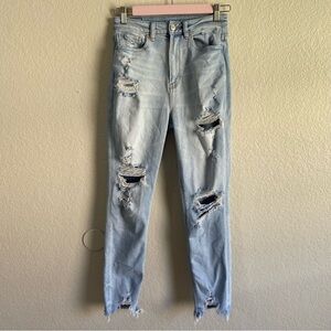 American Eagle Heavy Distressed Straight Jeans